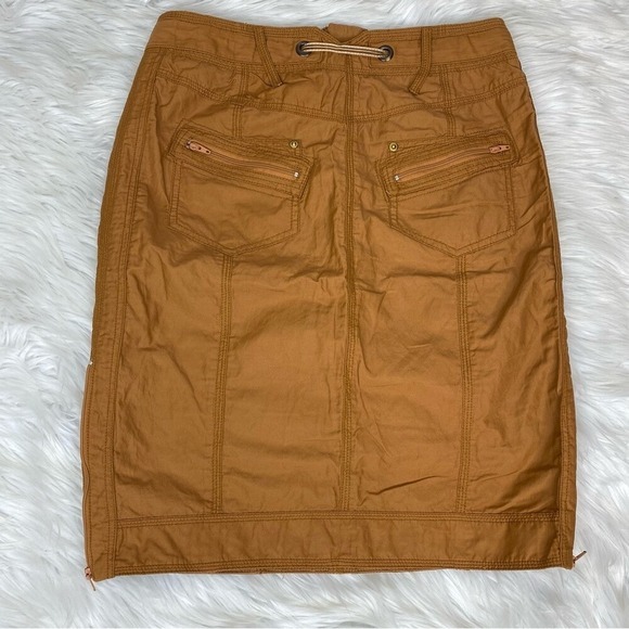 Etcetera Womens Orange Utility Cargo Skirt Side Zip‎ Slit Cotton Blend Size 2 - Picture 9 of 13
